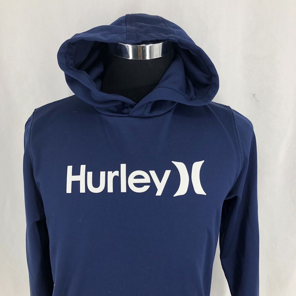 Hurley Boys' One and Only Pullover Hoodie Blue White Discontinued XL 13-15